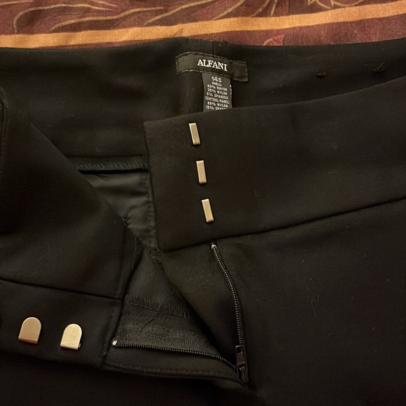 New black rayon/nylon/spandex wide leg pants from Macys - Picture 2 of 5